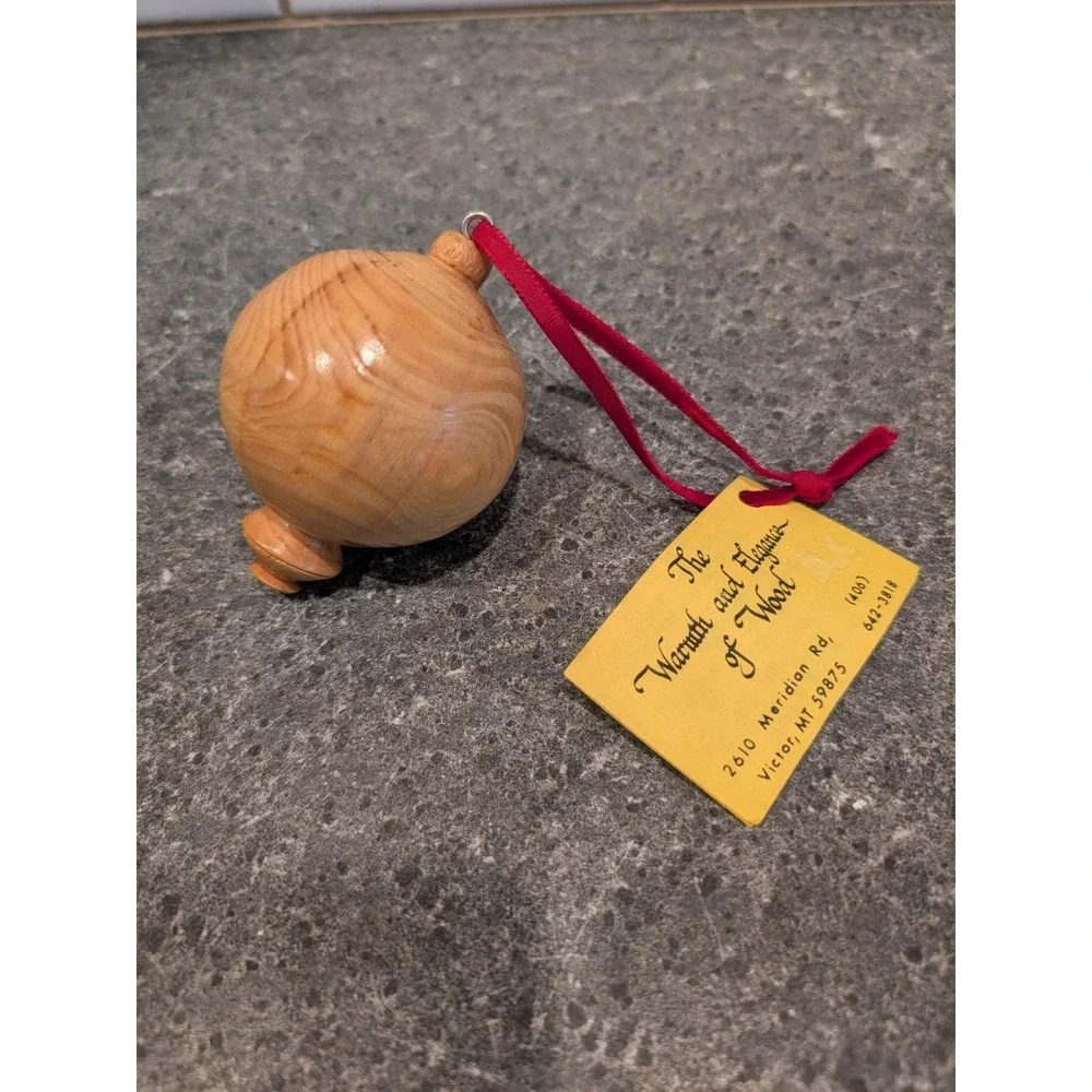 1989 Handturned Wooden Christmas Ornament - Austrian Pine - Made in Montana USA
